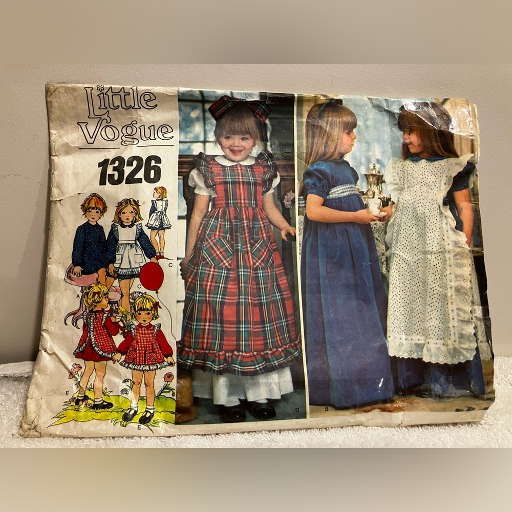 Vogue Kids Dress Pattern - Red and Blue